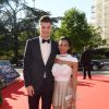 Exclusif - Thomas Meunier et sa compagne Deborah Panzokou - Dîner de gala au profit de la Fondation PSG au Parc des Princes à Paris le 16 mai 2017.