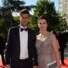 Exclusif - Thiago Motta et sa femme Francisca - Dîner de gala au profit de la Fondation PSG au Parc des Princes à Paris le 16 mai 2017.
