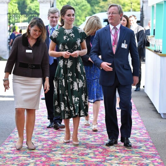 La duchesse Catherine de Cambridge prenait part le 22 mai 2017 à l'inauguration du Chelsea Flower Show au Royal Hospital Chelsea.