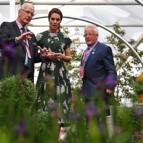 La duchesse Catherine de Cambridge prenait part le 22 mai 2017 à l'inauguration du Chelsea Flower Show au Royal Hospital Chelsea.