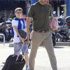 Pep Guardiola arrive à Barcelone avec sa femme Cristina et ses enfants, Maria, Marius et Valentina le 1er juin 2014. P