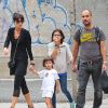 Pep Guardiola, sa femme Cristina et deux de leurs enfants, à New York le 14 septembre 2012