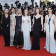 Emmanuelle Bercot, Bérénice Bejo, Elodie Bouchez, Isabelle Huppert, Emilie Dequenne (robe Stella Mc Cartney pochette Delvaux chaussures Jimmy Choo et bijoux Boucheron), Juliette Binoche - Montée des marches du film de la Soirée 70ème Anniversaire lors du 70ème Festival International du Film de Cannes. Le 23 mai 2017. © Borde-Jacovides-Moreau/Bestimage