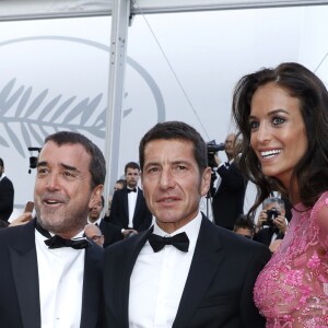 David Lisnard entre Arnaud Lagardère et sa femme Jade Foret - Montée des marches du film "Les Proies" (The Beguiled) lors du 70ème Festival International du Film de Cannes. Le 24 mai 2017. © Borde-Jacovides-Moreau/Bestimage