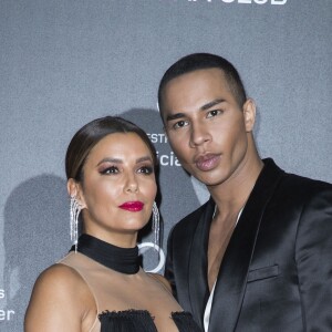 Eva Longoria et Olivier Rousteing - Soirée du 20ème anniversaire de partenariat de L'Oréal Paris en tant que maquilleur officiel sur la plage du Grand Hyatt Cannes Hôtel Martinez lors du 70ème Festival International du film de Cannes, France, le 24 mai 2017. © Borde-Jacovides-Moreau/Bestimage