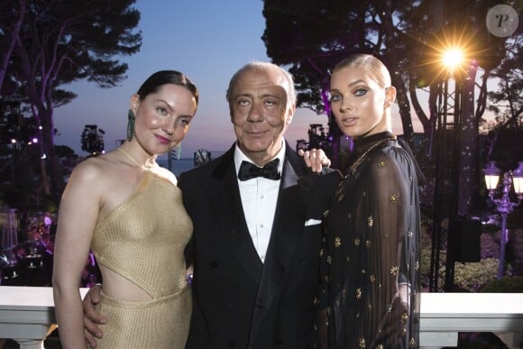 Fawaz Gruosi et sa femme Sophie Taylor et Elsa Hosk - Soirée de Grisogono "Love On The Rocks" à l'hôtel Eden Roc au Cap d'Antibes lors du 70 ème Festival International du Film de Cannes. Le 23 mai 2017.