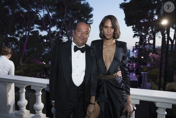 Gilles Mansard et Cindy Bruna - SSoirée de Grisogono "Love On The Rocks" à l'hôtel Eden Roc au Cap d'Antibes lors du 70 ème Festival International du Film de Cannes. Le 23 mai 2017.