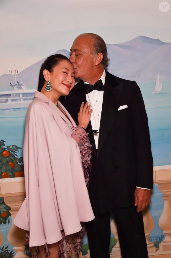 La designer Lan Yu et Fawaz Gruosi - Soirée de Grisogono "Love On The Rocks" à l'hôtel Eden Roc au Cap d'Antibes lors du 70 ème Festival International du Film de Cannes. Le 23 mai 2017.