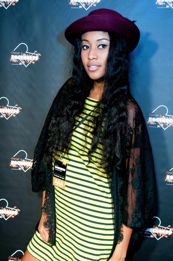 La chanteuse VV Brown lors du concert Orange RockCorps au Zénith à Paris, le 5 octobre 2010.