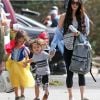 Exclusif - Megan Fox et son mari Brian Austin Green sont allés déjeuner avec leurs enfants Noah, Journey et Bodhi au restaurant Nobu à Malibu, le 22 mai 2017