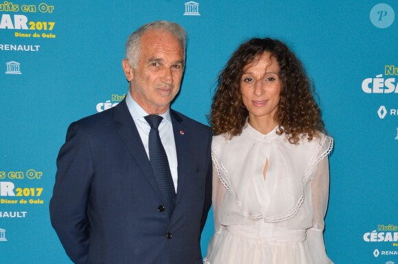 Alain Terzian et Houda Benyamina - Dîner de gala "Les Nuits en Or 2017" à l'Unesco organisé par l'Académie des César à Paris le 12 juin 2017. © Coadic Guirec/Bestimage