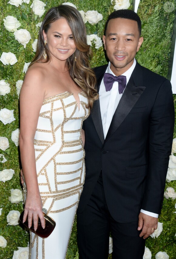 Chrissy Teigen et son mari John Legend - Les célébrités arrivent au Tony award à New York le 11 juin 2017.