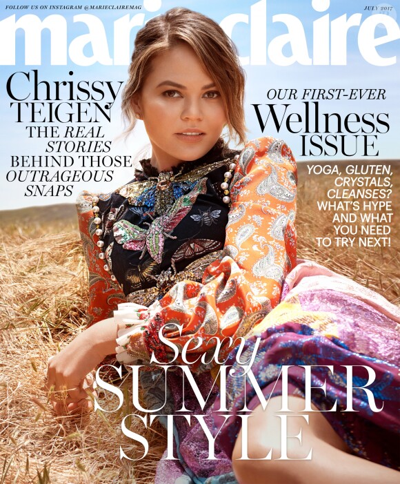 Chrissy Teigen en couverture du magazine "Marie Claire", juillet 2017