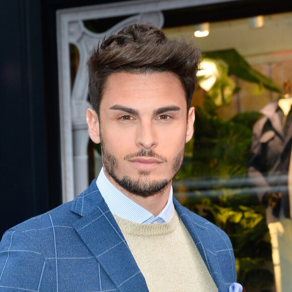 Baptiste Giabiconi lors du lancement de la collection Capsule Aston Martin by Hackett à Paris, le 26 avril 2017. © Guirec Coadic/Bestimage