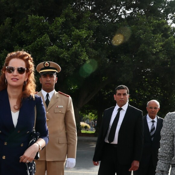 La première dame Brigitte Macron (Trogneux) et la princesse Lalla Salma du Maroc visitent l'exposition "Face à Picasso" au Musée Mohammed VI d'art moderne et contemporain de Rabat, Maroc, le 14 juin 2017. © Sébastien Valiela / Bestimage