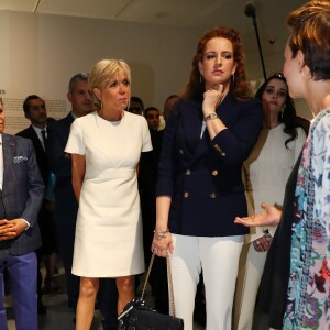 La première dame Brigitte Macron (Trogneux) et la princesse Lalla Salma du Maroc visitent l'exposition "Face à Picasso" au Musée Mohammed VI d'art moderne et contemporain de Rabat, Maroc, le 14 juin 2017. © Sébastien Valiela / Bestimage