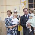 La princesse Madeleine de Suède, Chris O'Neill et leurs enfants le prince Nicolas et la princesse Leonore - Baptême du prince Alexander de Suède au palais Drottningholm à Stockholm. Le 9 septembre 2016