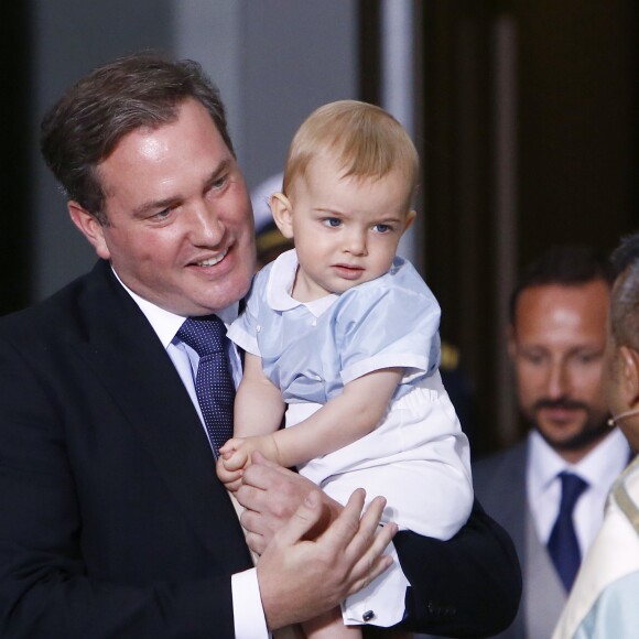 Christopher O'Neill et le prince Nicolas de Suède - Baptême du prince Oscar de Suède à Stockholm en Suède le 27 mai 2016.