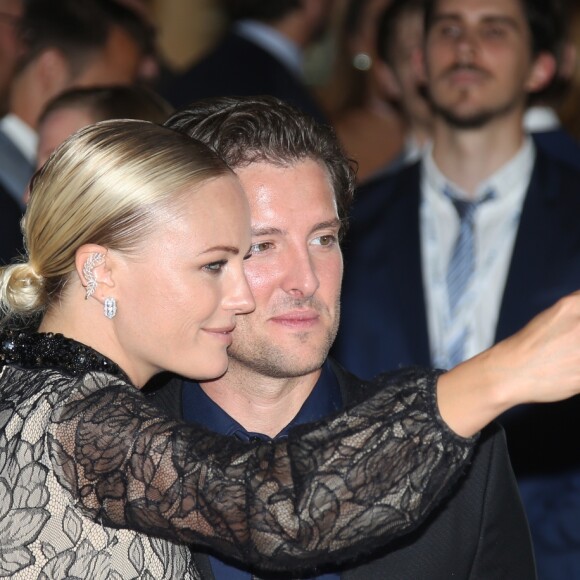 Malin Akerman et son compagnon Jack Donnelly lors de l'ouverture de la 57e édition du Festival de la Télévision de Monte-Carlo le 16 juin 2017. © Denis Guignebourg / Bestimage