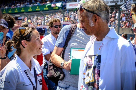 Vanina Ickx (fille de Jacky) et Paul Belmondo lors des 24h du Mans, France, le 17 juin 2017. © V'Images/Bestimage