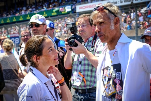 Paul Belmondo avec Vanina Ickx, fille de Jacky, lors des 24h du Mans, France, le 17 juin 2017. © V'Images/Bestimage
