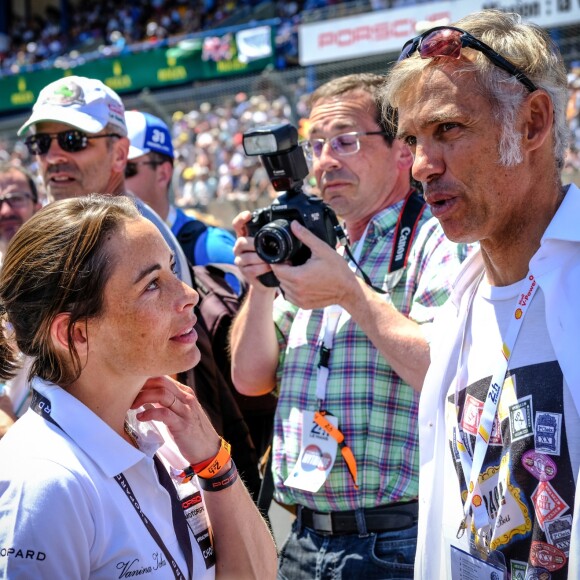 Paul Belmondo avec Vanina Ickx, fille de Jacky, lors des 24h du Mans, France, le 17 juin 2017. © V'Images/Bestimage