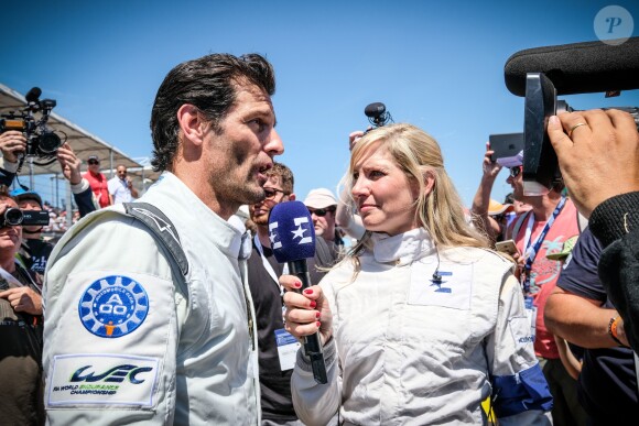 Alexander Wurz et la présentatrice eurosport Liz Halliday lors des 24h du Mans, France, le 17 juin 2017. © V'Images/Bestimage