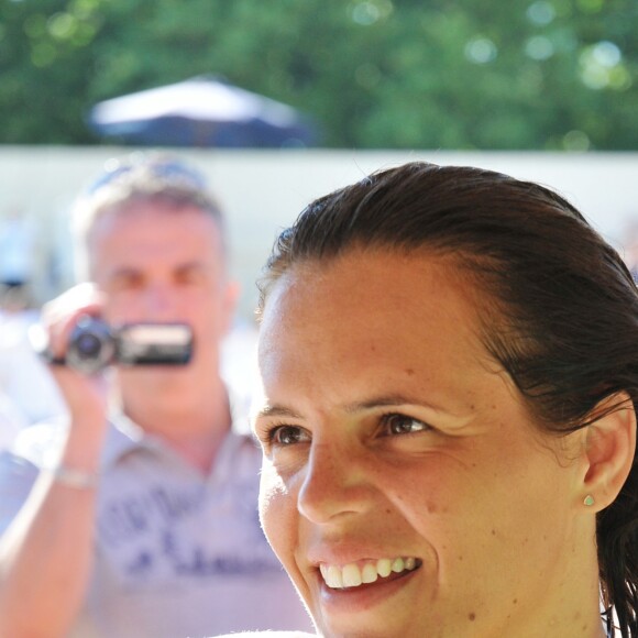 Exclusif - Laure Manaudou replonge pour le 8ème meeting de natation de Carcassonne le 28 juin 2015.
