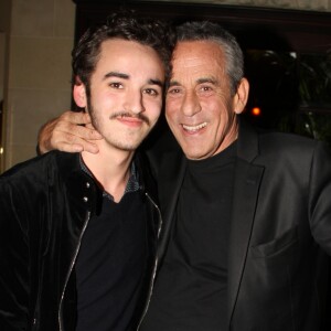 Thierry Ardisson et son fils Gaston Ardisson lors du cocktail de lancement du magazine Façade 16 à l'hôtel Costes à Paris, France, le 23 février 2017. © Philippe Baldini/Bestimage