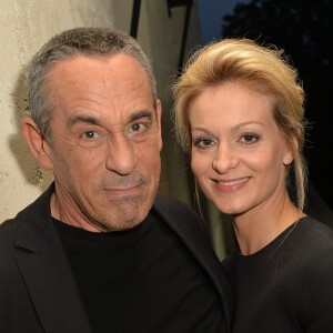 Thierry Ardisson et sa femme Audrey Crespo-Mara - Anniversaire de Jacques Sanchez au restaurant Nolita à Paris le 29 mai 2016. © Veeren/Bestimage