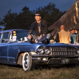 Johnny Depp lors de la projection du film The Libertine au Glastonbury Festival à Worthy Farm, Somerset, le 22 juin 2017.