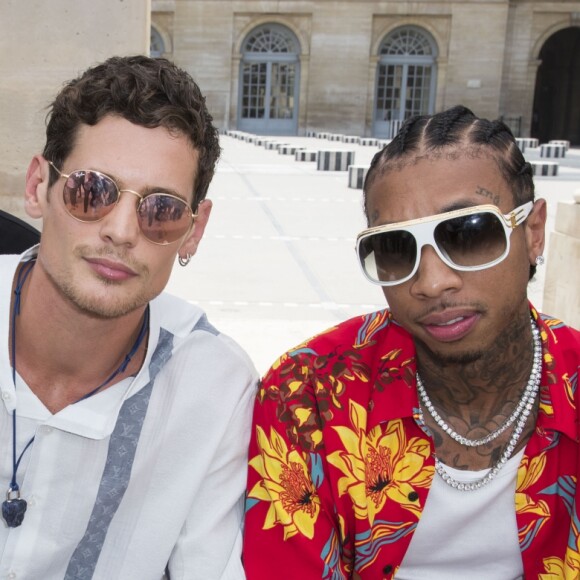 Jeremie Laheurte et le rappeur Tyga - People en front row au défilé de mode Louis Vuitton Hommes printemps-été 2018 au Palais Royal à Paris, le 22 juin 2017. © Olivier Borde/Bestimage