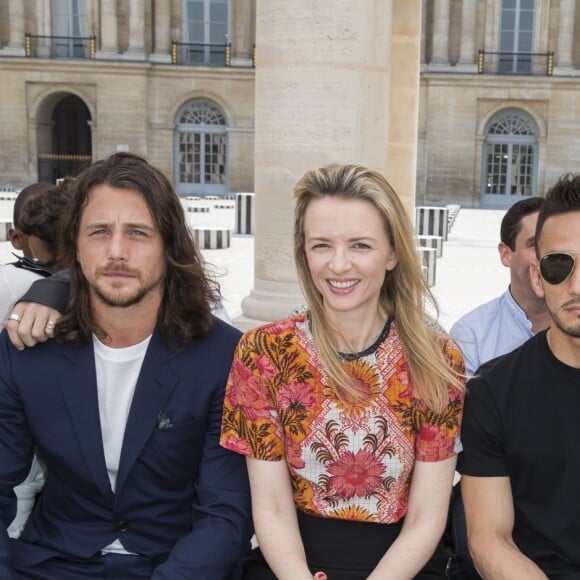 Will Peltz, Ben Robson, Delphine Arnault, Hidetoshi Nakata et Victor Cruz - People en front row au défilé de mode Louis Vuitton Hommes printemps-été 2018 au Palais Royal à Paris, le 22 juin 2017. © Olivier Borde/Bestimage