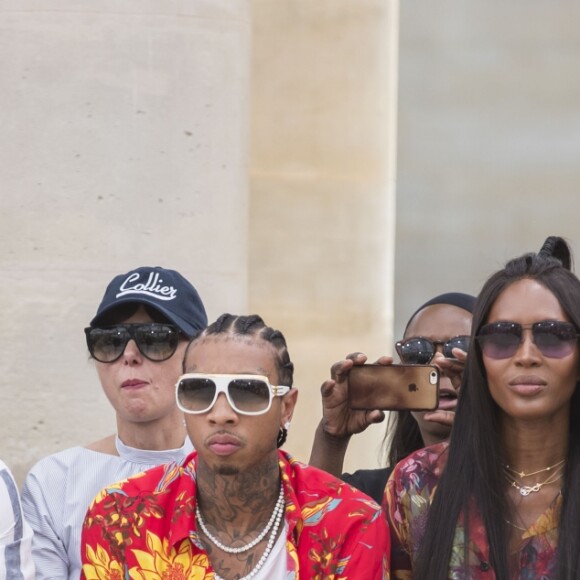 Brigitte Burke, Jeremie Laheurte, le rappeur Tyga, Naomi Campbell et guest - People en front row au défilé de mode Louis Vuitton Hommes printemps-été 2018 au Palais Royal à Paris, le 22 juin 2017. © Olivier Borde/Bestimage