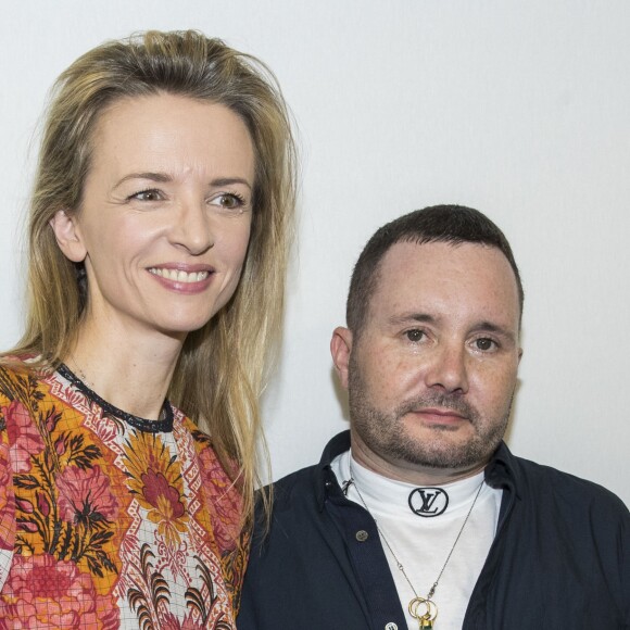 Delphine Arnault et le styliste Kim Jones - Backstage du défilé de mode Louis Vuitton Hommes printemps-été 2018 au Palais Royal à Paris. Le 22 juin 2017. © Olivier Borde / Bestimage