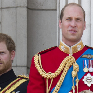 Le prince Harry avec la famille royale britannique lors de la parade "Trooping the colour" à Londres le 17 juin 2017.