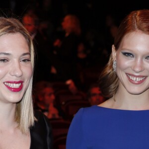 Léa Seydoux et sa soeur Camille - Salle de cérémonie - 39e cérémonie des Cesar au théâtre du Châtelet à Paris, le 28 février 2014