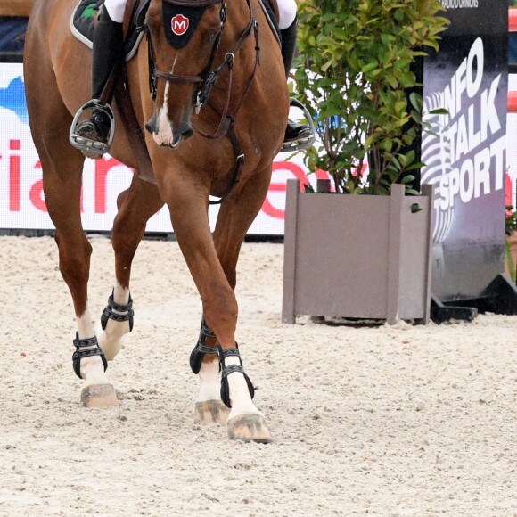 Guillaume Canet sur Swett Boy d'Alpa 22 - Prix Evian (1.30m) lors du Longines Paris Eiffel Jumping au Champ de Mars à Paris, France, le 2 juillet 2017. © Pierre Perusseau/Bestimage