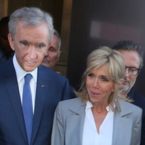 Bernard Arnault et sa femme Hélène Mercier-Arnault, Brigitte Macron (Trogneux) - Sortie du vernissage de l'exposition ''Christian Dior, couturier du rêve'' pour les 70 ans de la maison Christian Dior au Musée des Arts Décoratifs à Paris, le 3 juillet 2017. © CVS/Veeren/Bestimage