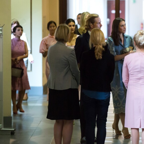 Andrea Casiraghi et Tatiana Santo Domingo (au centre, de face) au mariage civil du prince Ernst August (fils) de Hanovre et d'Ekaterina Malysheva en la mairie de Hanovre, le 6 juillet 2017.