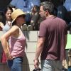 Ben Affleck et Jennifer Garner assistent avec leurs enfants Violet, Seraphina et Samuel à la parade patriotique du 4 juillet à Pacific Palisades, le 4 juillet 2017