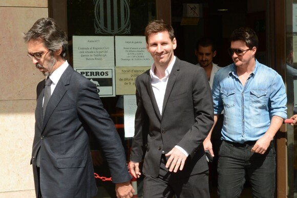 Lionel Messi - L'international de football Argentin Lionel Messi quitte le tribunal de Gava, pres de Barcelone le 27 septembre 2013.