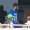 Exclusif - Lionel Messi passe ses vacances avec sa compagne Antonella Roccuzzo et leurs fils Mateo et Thiago sur un yacht à Formentera en Espagne le 15 juin 2017.