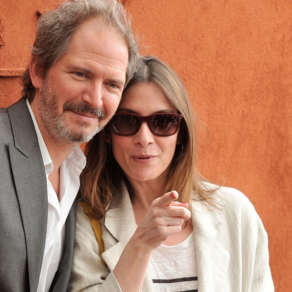 Christopher Thompson et sa femme Géraldine Pailhas - People au village des Internationaux de France de tennis de Roland Garros à Paris le 2 juin 2014.
