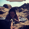 Alizée à la plage à Ajaccio avec Grégoire Lyonnet, le 11 juillet 2017.