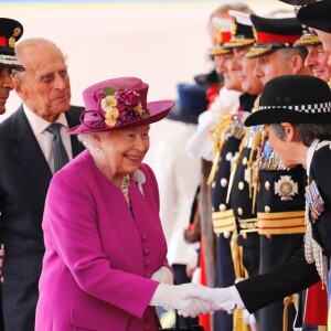 Le prince Philip, duc d'Edimbourg et la reine Elisabeth II d'Angleterre - Le couple royal d'Espagne reçu au palais de Buckingham par la famille royale d'Angleterre à Londres. Le 12 juillet 2017  Reception ceremony on occasion for their official visit to United Kingdom in London on Wednesday 12 July 2017. On the first day of their 3 day tour of United Kingdom12/07/2017 - Londres