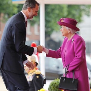 Le roi Felipe VI d'Espagne, la reine Elisabeth II d'Angleterre, le prince Philip, duc d'Edimbourg - Le couple royal d'Espagne reçu au palais de Buckingham par la famille royale d'Angleterre à Londres. Le 12 juillet 2017  Reception ceremony on occasion for their official visit to United Kingdom in London on Wednesday 12 July 2017. On the first day of their 3 day tour of United Kingdom12/07/2017 - Londres