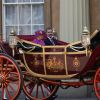 La reine Elisabeth II d'Angleterre et le roi Felipe VI d'Espagne - Le couple royal d'Espagne reçu au palais de Buckingham par la famille royale d'Angleterre à Londres. Le 12 juillet 2017  Queen Elizabeth II and King Felipe VI of Spain arrive by State Carriage at Buckingham Palace, London during the King's State Visit to the UK.12/07/2017 - Londres