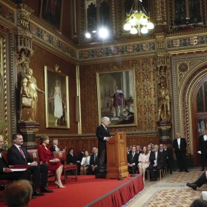 Le roi Felipe VI d'Espagne et la reine Letizia visitent le parlement à Londres le 12 juillet 2017.  Felipe an Letizia of Spain visit the British Parliament. July 12, 201712/07/2017 - Londres