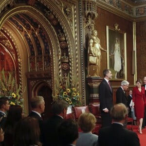 Le roi Felipe VI d'Espagne et la reine Letizia visitent le parlement à Londres le 12 juillet 2017.  Felipe an Letizia of Spain visit the British Parliament. July 12, 201712/07/2017 - Londres